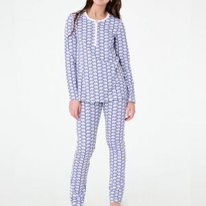 Roller Rabbit Hathi Elephant Pajamas Set Blue NWOT Size Extra Small